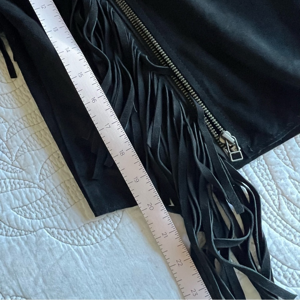 Cleobella - Everly Fringe Suede Biker Jacket - Black - Picture 11 of 14